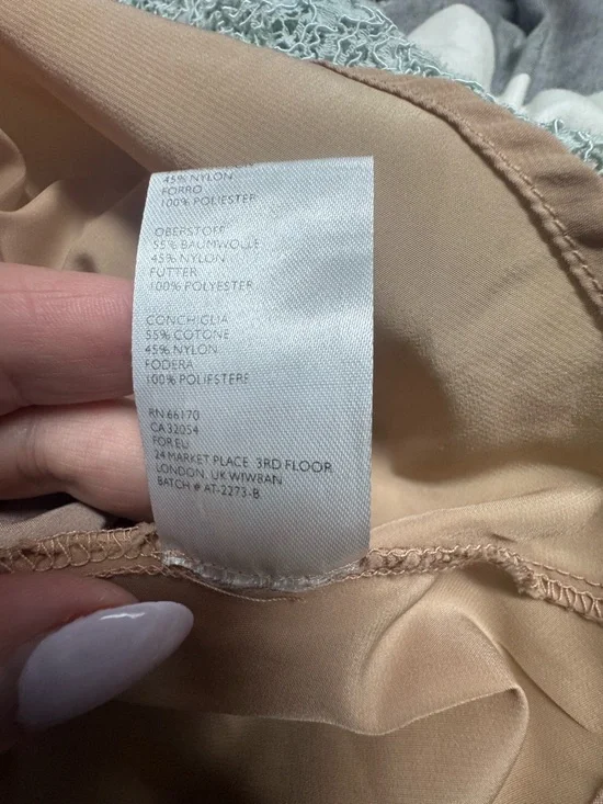 Anthropologie Maeve Mint Lace Peplum Top Size Large Cottagecore Romantic - Picture 6 of 6